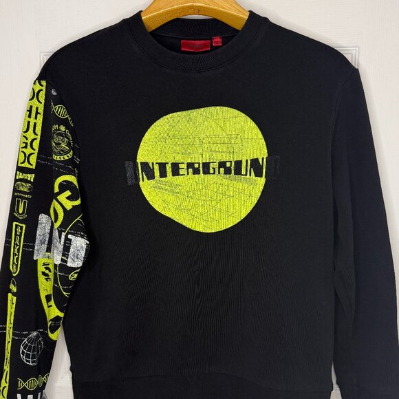 RARE Hugo Boss Red Label Black Dround Crew Neck Sweatshirt Size Medium - Picture 1 of 9